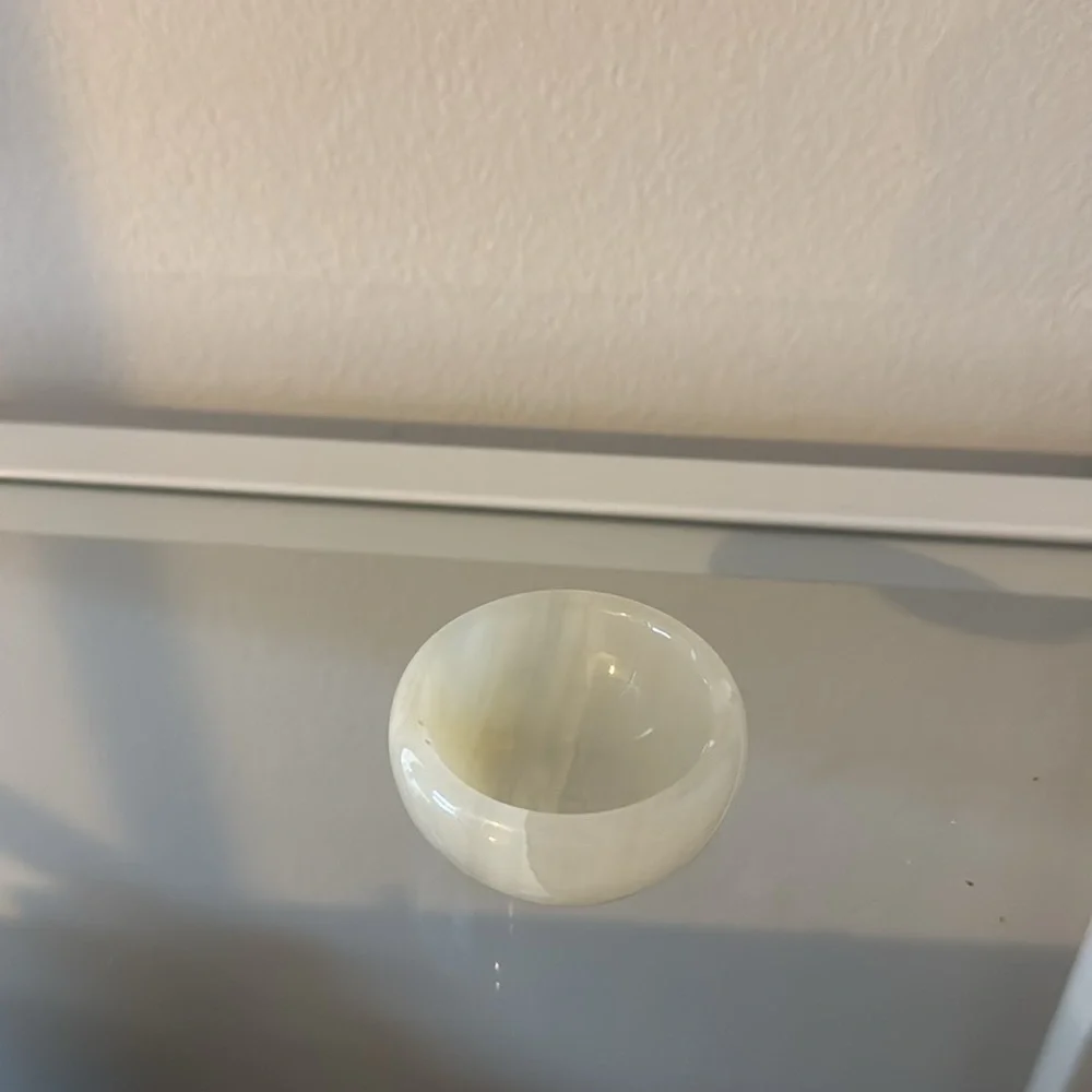 Vintage Onyx Bowl or Ashtray Dish, circa 1950's
